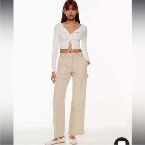 Aritzia Sunday Best Oscar Pant organic cotton carpenters cargo in Cream size 10